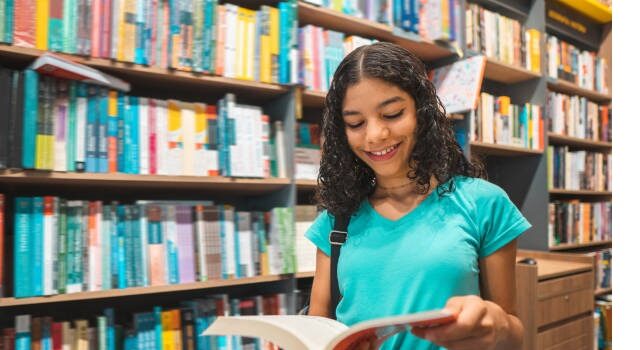 Reading, Book, Teenage Girls, Library, Brazil