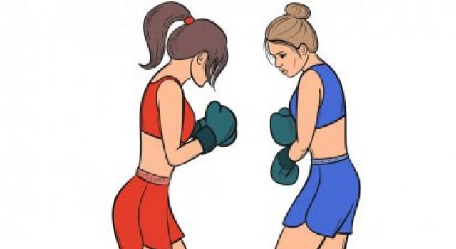 Depositphotos 241804436 Stock Illustration Woman Boxing Girls Sparring Vector