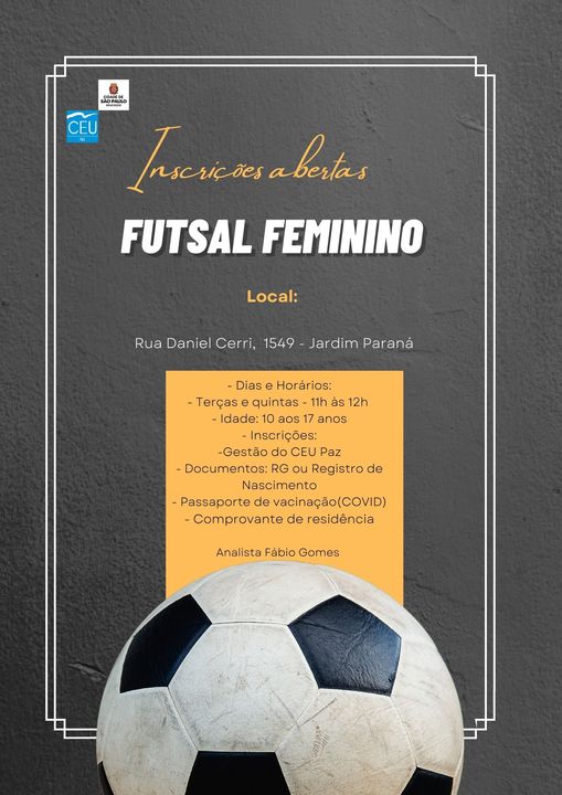Aulas de Futebol Feminino - CEU