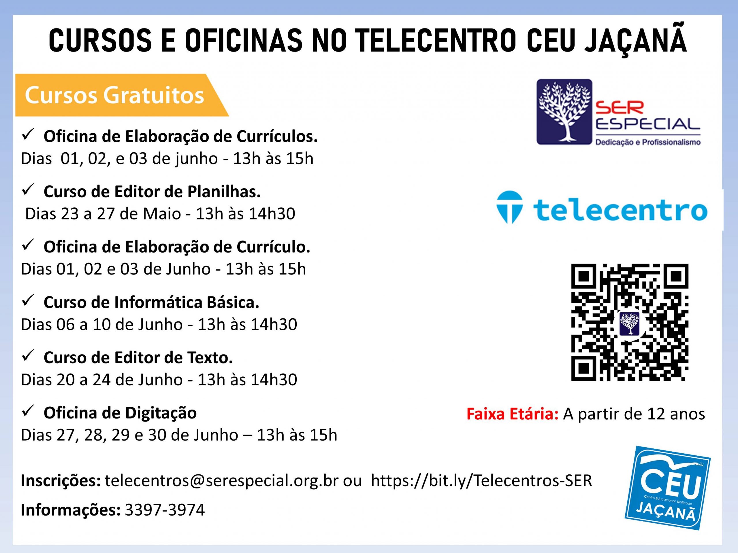 Cursos Telecentro Junho