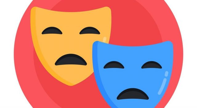 Sad And Happy Theater Masks Vector