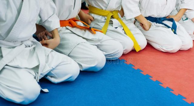 Kids Training Karate Do Banner Space Text Web Pages Advertising Printing 205371940