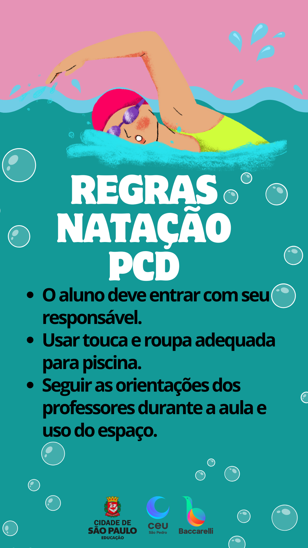 Green And Pink Illustrative Swimming Competition Instagram Story