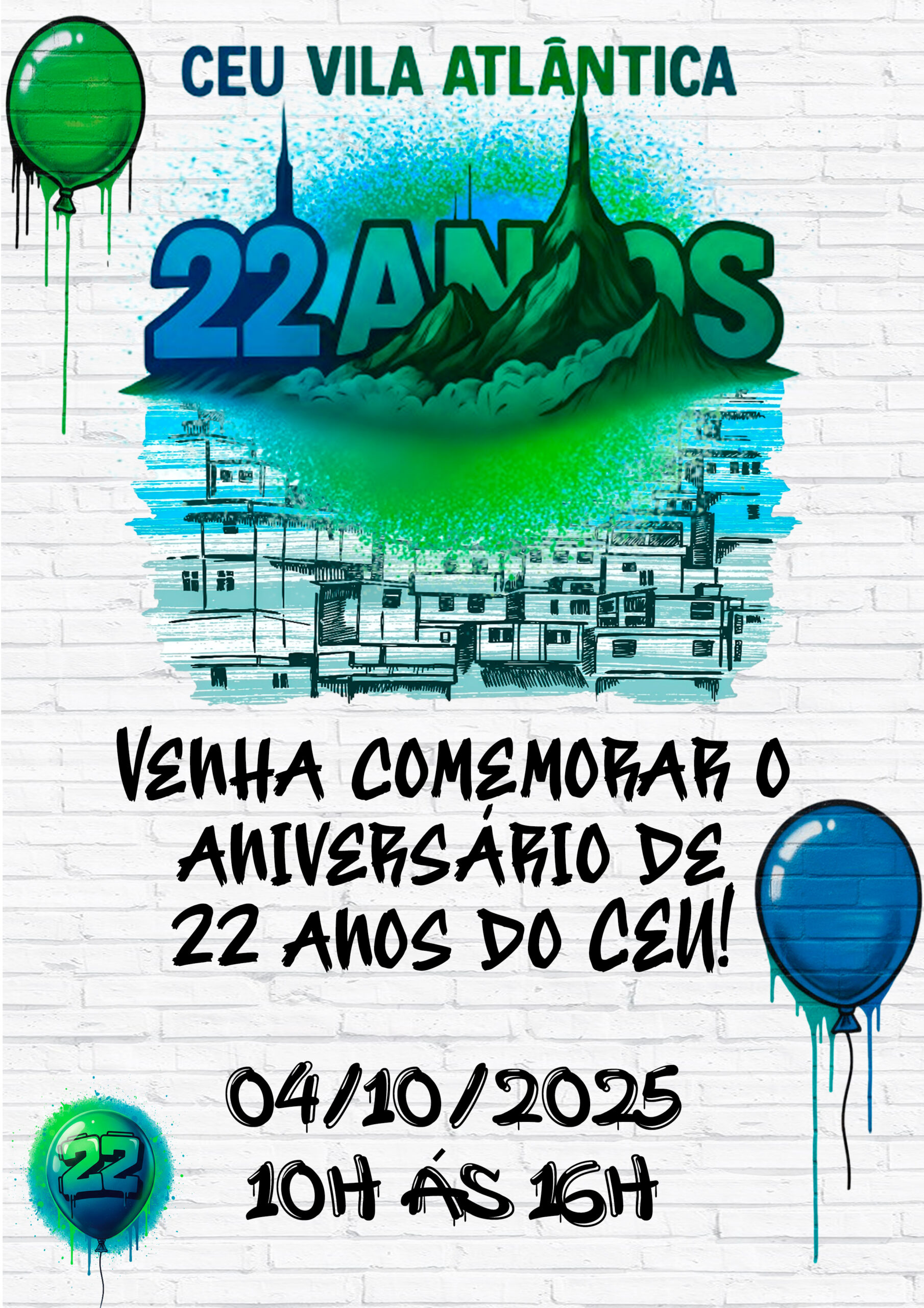 Aniversário Ceu 22 Anos Cartaz