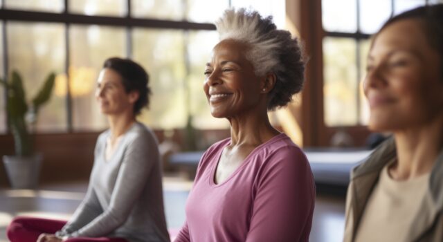 People Doing Yoga Together Gym