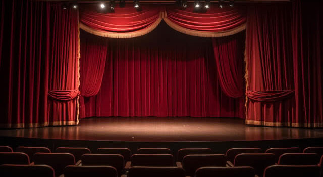 Pngtree Theater Stage With Red Curtain And Big Stage In Front Image 2974149
