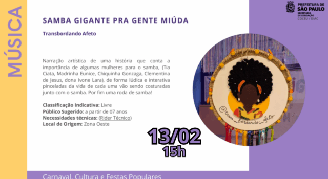 Flyer Samba Gigante Pra Gente MiÚda I 2026