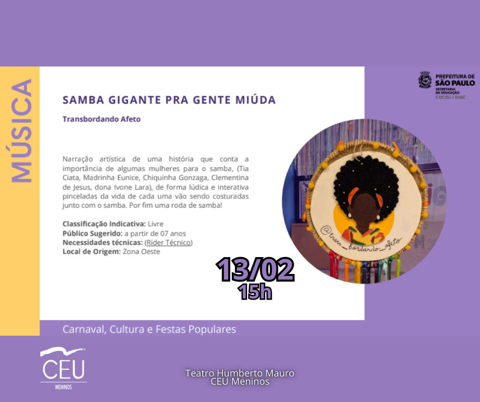 Flyer Samba Gigante Pra Gente MiÚda I 2026
