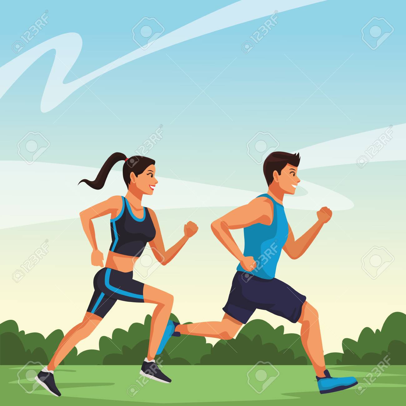 Fitness Couple Running