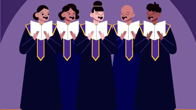 Adultos Cantando Juntos Em Um Coral Gospel Ilustrado 23 2148742585